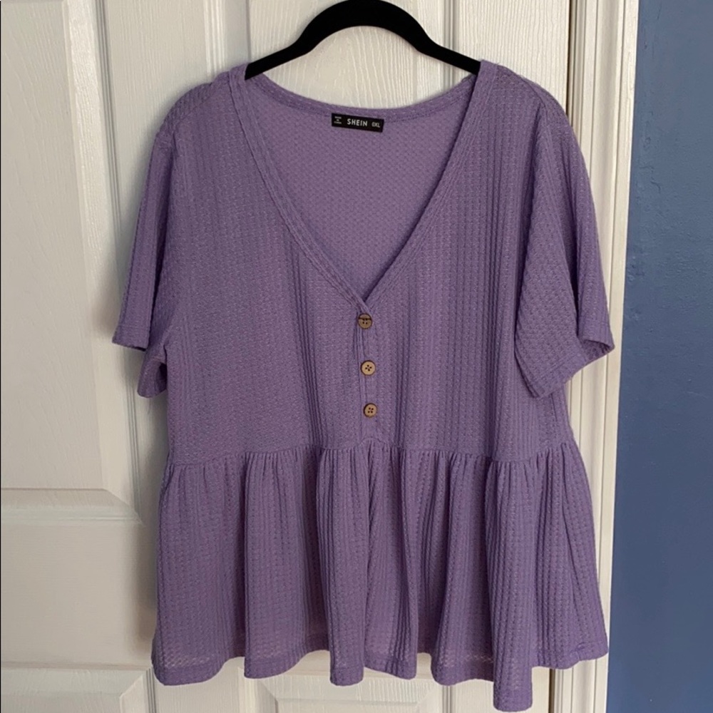 COPY - SHEIN - ruffle hem waffle knit top